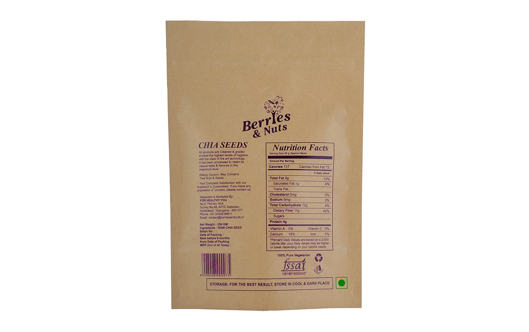 Berries & Nuts Chia Seeds    Pack  250 grams